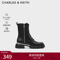 CHARLES&KEITH英伦风增高机车马丁靴女CK1-90920125 Black黑色 39