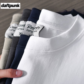 350g重磅纯棉短袖t恤男夏季精梳棉宽松纯色白色不透点打底衫半袖