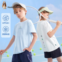 暇步士 童装儿童短袖男童女童夏季男女大童简约时尚短袖圆领衫
