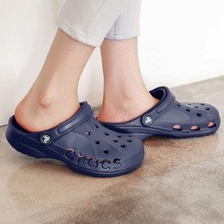 卡骆驰（crocs）洞洞鞋男女鞋 春夏休闲鞋凉鞋贝雅鞋沙滩鞋镂空凉拖鞋 深蓝色贝雅/侧镂空/拍小一码 36-37