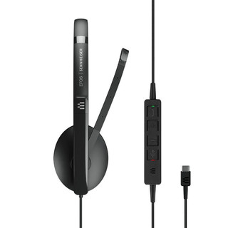 音珀EPOS森海塞尔联名Type-C降噪头戴式双耳话务耳机SC160 USB-C 网课办公呼叫中心客服耳麦 SC160 type-C手机电脑通用