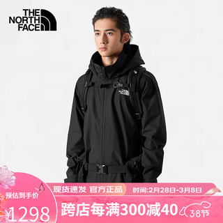 北面（The North Face）24春季男士户外冲锋衣防风防水夹克外套88FR 88FR-JK3黑色 S/165