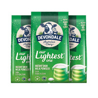 DEVONDALE 德运 澳大利亚进口德运(Devondale)脱脂高钙成人奶粉 1kg/袋 进口奶粉 *3件装