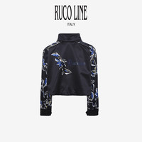 RUCOLINE Ruco Line如卡莱春夏新款黑色潮酷短款印花外套女上衣