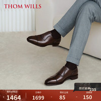 THOM WILLS牛津鞋男秋季手工固特异擦色皮鞋英伦商务正装鞋 深棕擦色B5112 8.5/43码