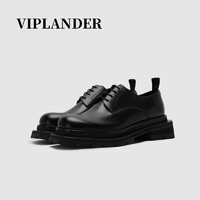viplander解构男鞋真皮潮流鞋拼接底大头皮鞋男德比鞋128801-B 饮奶牛款 39