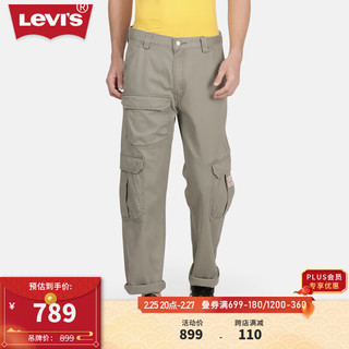 Levi's李维斯24春季男士直筒工装休闲裤多口袋复古潮流 浅灰绿色 34 34