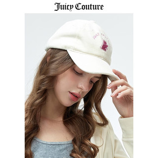 JUICY COUTURE【经典小狗】橘滋鸭舌帽女2023时尚显瘦百搭天鹅绒棒球帽 黑色-S F