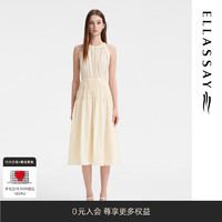 ELLASSAY 歌力思 2024夏季法式简约无袖挂脖吊带裙度假连衣裙女EWB352Y04200 奶油黄(3.10) XS