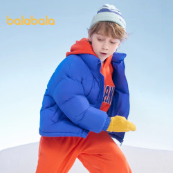 balabala巴拉巴拉儿童羽绒服2022秋冬外套男童女童泡芙感防风保暖亲子