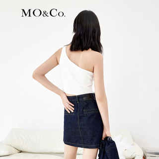 MO&Co.【美拉德】春季斜肩针织衫 MBB1SWT022 本白色 M/165