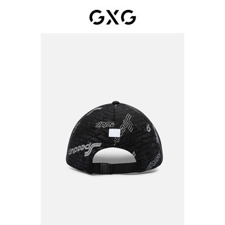 GXG棒球帽子男秋韩版设计时尚百搭夏季显脸小鸭舌帽男 黑白色 均码
