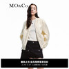 MO&Co.2024春新品新中式绣花丝质宽松棒球服棉服外套MBD1COTT17 米杏色 S/160