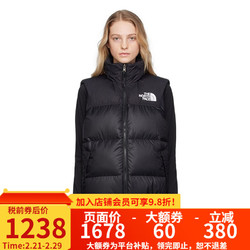 THE NORTH FACE 北面 美版19女士羽绒马甲1996 RETRO NUPTSE 700蓬鹅绒 LE4-黑色 S