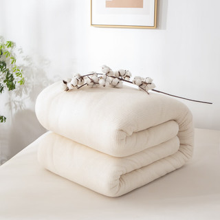 京推全棉新疆棉花被秋冬季加厚保暖被子被芯纯棉棉胎棉被 白 180*220cm (5斤)