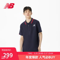 new balance T恤男款经典翻领针织POLO衫MT01983 ECL 2XL