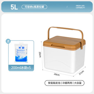 Esky 爱斯基 5L象牙白保温箱户外冷藏箱车载食品保冷箱外卖箱附4个冰袋