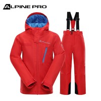 阿尔派妮（Alpine PRO） 儿童秋冬户外登山服加厚保暖防风防水滑雪服男童女童滑雪套装租 475火焰红 套装 140