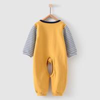 春秋款婴儿衣服0-3月男女宝宝休闲连体衣新生儿长袖开裆哈衣