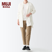 无印良品（MUJI）  女式 法兰绒 中长衬衫 BCJ16C1A 长袖休闲百搭衬衫 米白色 L-XL