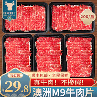 往来白丁 澳洲和牛M9原切牛肉片新鲜牛肉卷肥牛雪花涮火锅烤肉食材 M9牛肉片-1000g/5盒