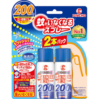 金鸟（KINCHO）日本超强效防蚊驱蚊喷雾液 12小时长效维持 200日 2瓶装