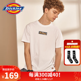 dickies纯棉短袖T恤男 夏季绣花圆领休闲纯色百搭上衣9431 白色 S