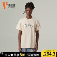 VLONE【美版】心电图短袖T恤男2024春夏季潮牌ins宽松纯棉休闲上衣 白色 S