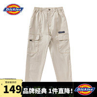 dickies裤子女纯棉大侧兜休闲直筒裤DK010327 米灰色 29 