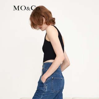 MO&Co.【美拉德】春季斜肩针织衫 MBB1SWT022 黑色 L/170