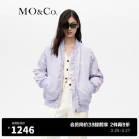 MO&Co.2023冬小鹿斑比联名系列棒球服夹克外套美式MBC4JKTT05 流云紫色 L/170