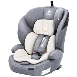bebelock 儿童座椅汽车用9个月-12岁宝宝车载坐椅增高垫可折叠通用便携 太空灰-isofix接口款 i-Size认证