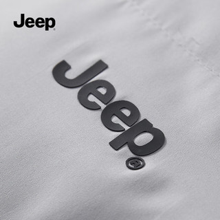 Jeep吉普马甲男冬时尚百搭无袖棉背心印花logo立领外套 中灰色 L（150-165斤）