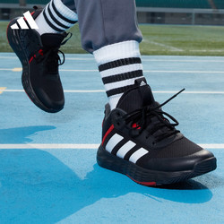 adidas 阿迪达斯 OWNTHEGAME 2.0团队款实战运动篮球鞋男子阿迪达斯官方 黑/红/银白 42