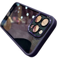 呆芒 高级金属镜头适用iphone15新款苹果14proMax手机壳13por透明撞色12pro简约风防摔亚克力保护套男女款高级感pm