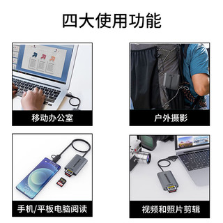 CFexpress二合一读卡器USB3.2高速Gen2 CFe读卡器TypeA/B适用于索尼尼康佳能 CFE-A+SD二合一读卡器Gen2/10Gpbs