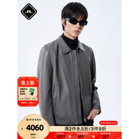 金林德伯格（J.Lindeberg）春季潮时尚复古飞行员夹克翻领皮衣男523310004 LH3铁灰 180/100A/L