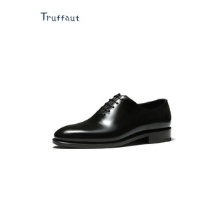 Truffaut高奢马臀皮整张皮牛津鞋男固特异手工皮鞋男商务正装一片式男鞋 黑色 39