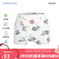 Aimer kids爱慕儿童男童天使小裤MODAL印花男孩中腰平角裤/三角裤AK223E961 开口裆森林探险AK223E962 130