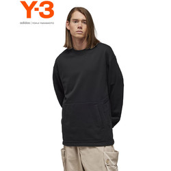 Y-3 y3LOGO CREW春新款卫衣男女同款圆领套头衫50-IR7113 黑色 常规 M