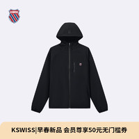 盖世威（K·SWISS）男夹克 24春季 简约防风保暖梭织外套 109981 008正黑色 M