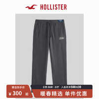 HOLLISTER24春夏松紧高腰直筒运动休闲裤 男 356547-1 灰黑色 XL (180/116A)