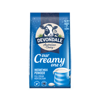 澳大利亚德运(Devondale)全脂高钙成人奶粉 1kg/袋 全脂成人奶粉 奶粉 2袋装