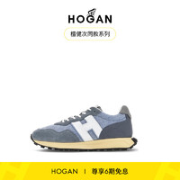 HOGAN【檀健次同款系列】男鞋2024春夏H601系列时尚休闲厚底运动鞋 蓝/白 43