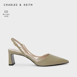 CHARLES & KEITH CHARLES&KEITH21秋季新款CK1-60280304女士链条装饰尖头高跟凉鞋