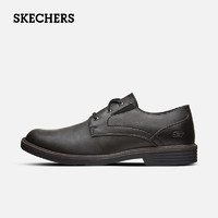 SKECHERS 斯凯奇 耐磨缓震健步鞋软底商务休闲户外简约百搭皮鞋 438-BBK全黑色 42.5