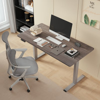 乐歌 电动升降桌智能电脑桌简约工作站立办公家用书桌台式学习桌E2 银灰套装+人体工学椅Y11 桌板尺寸1.4*0.7m