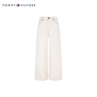 TOMMY HILFIGER【李沁明星同款】24早春女装纯棉排扣宽松阔腿牛仔裤40643 米白色1CE 27