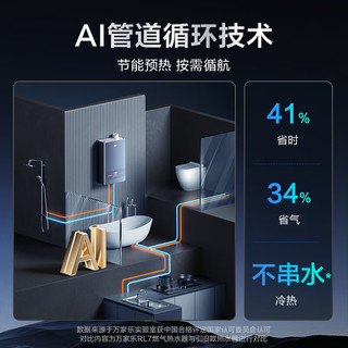 万家乐16升冷凝式增压零冷水燃气热水器恒温一级能效AI管加热智能防冻JSLQ27-16RL7A