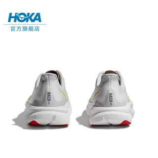 HOKA ONE ONE男女款春夏马赫6竞训公路跑步鞋MACH 6速度舒适柔软 白色/云雾灰-男 46.5